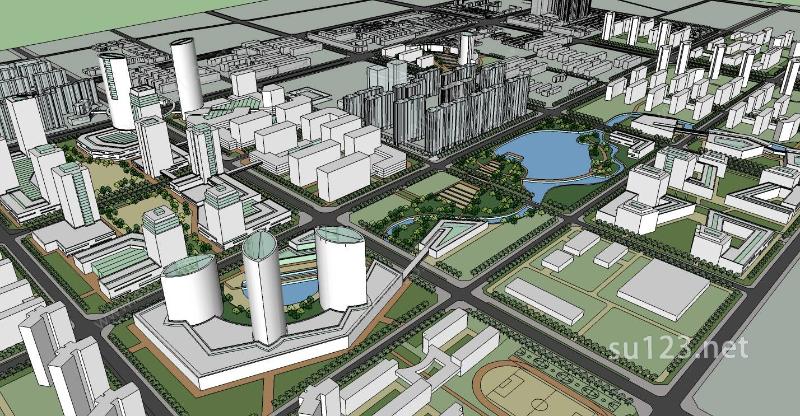 城市规划设计SU模型下载草图大师sketchup模型