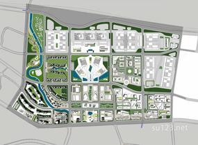 河源市物流园规划设计SU模型