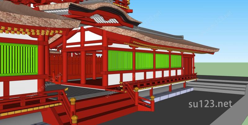 日式景观建筑SU模型下载草图大师sketchup模型