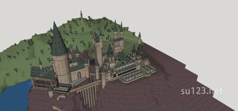 欧式城堡SU模型