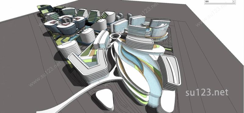 绿地虹桥会展中心项目SU模型下载草图大师sketchup模型