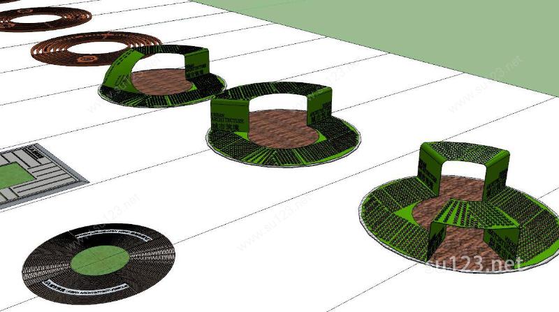 树池、花钵、花箱、花坛SU模型下载草图大师sketchup模型