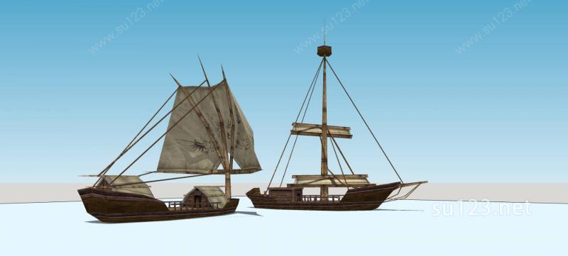 小木船SU模型