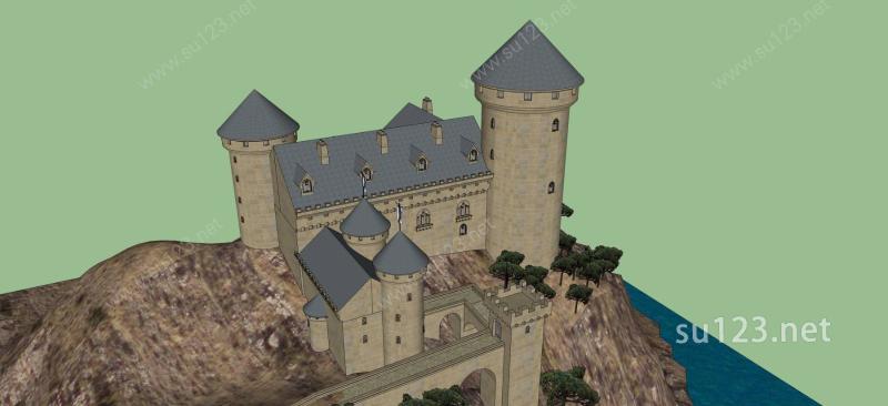 欧式风格城堡SU模型