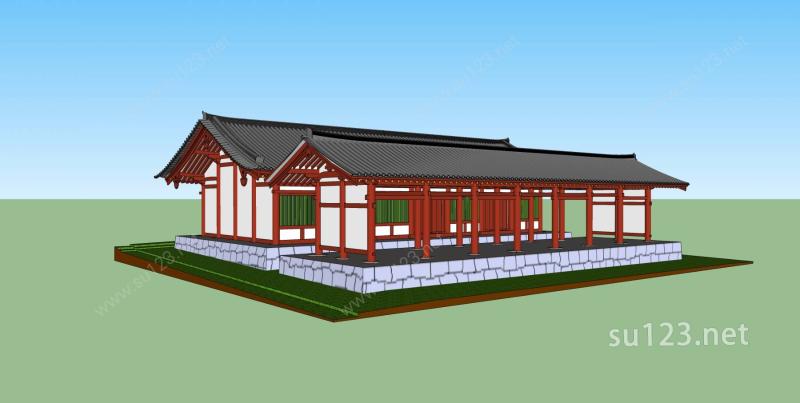 中式景观小建筑SU模型