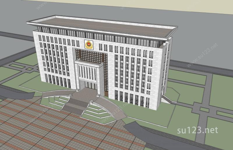现代行政办公楼SU模型下载草图大师sketchup模型