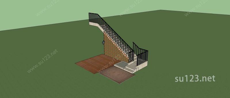 建筑构件-楼梯SU模型