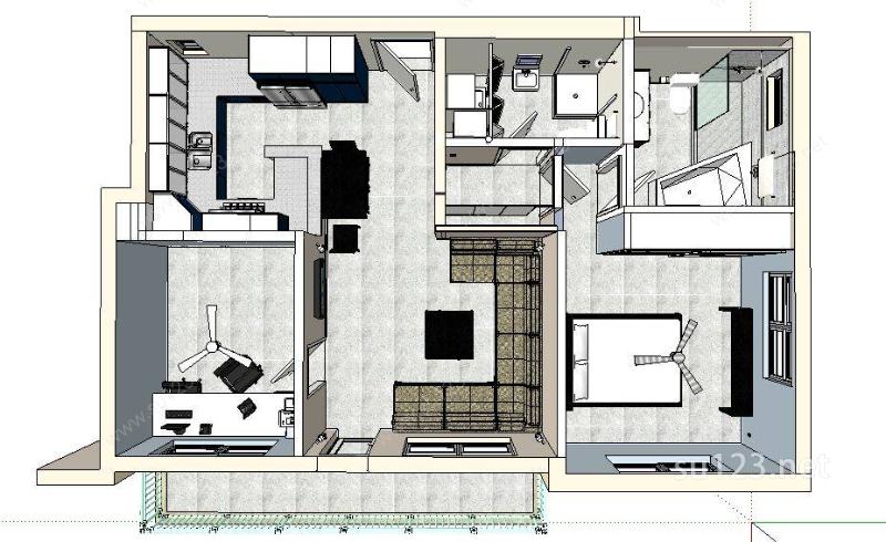 住宅室内设计SU模型下载草图大师sketchup模型
