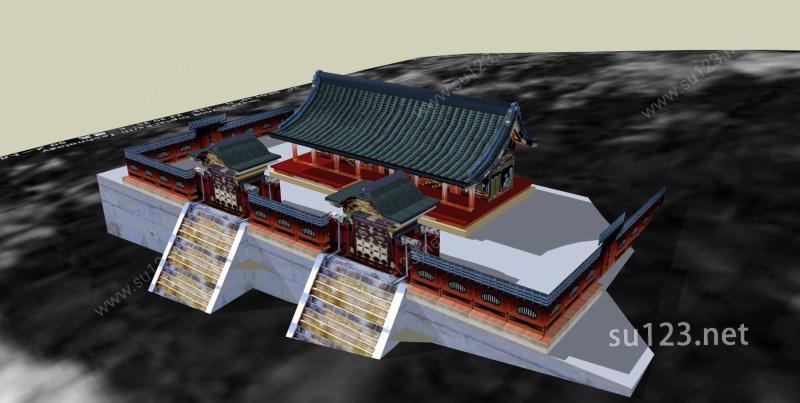日式景观小建筑SU模型下载草图大师sketchup模型