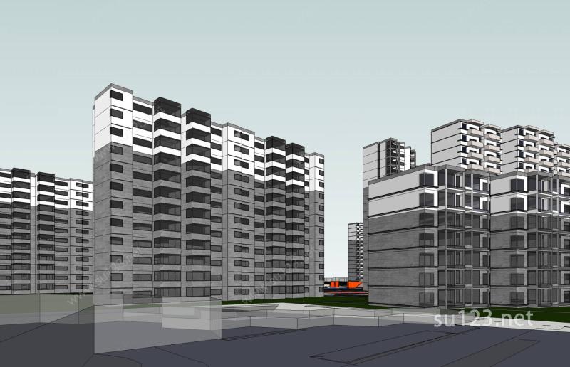 居住区规划SU模型下载草图大师sketchup模型