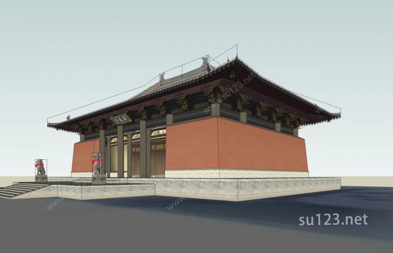 小寺庙SU模型