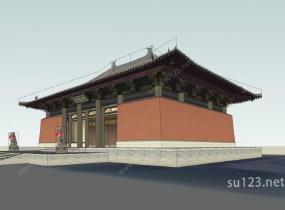 小寺庙SU模型