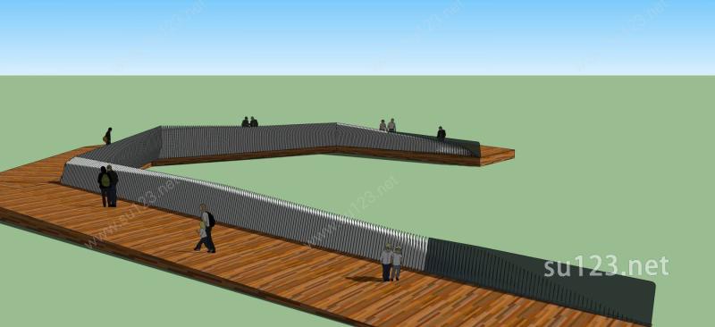 桥面栏杆SU模型下载草图大师sketchup模型