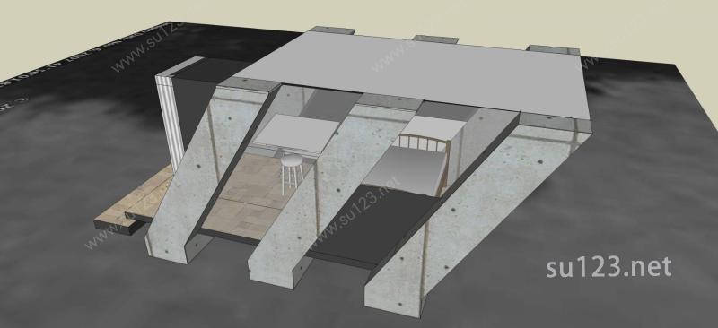 新概念单层住宅SU模型下载草图大师sketchup模型