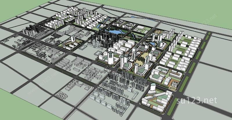 城市规划设计SU模型下载草图大师sketchup模型