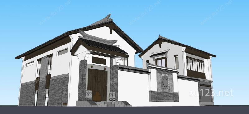 中式住宅SU模型下载草图大师sketchup模型