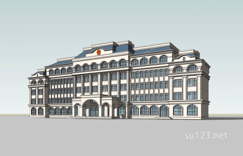 欧式行政办公楼SU模型