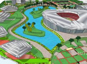 体育中心城市设计SU模型