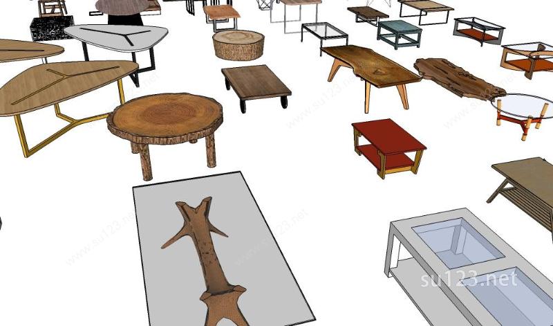各种风格各式各样室内外桌子凳子集锦SU模型下载草图大师sketchup模型