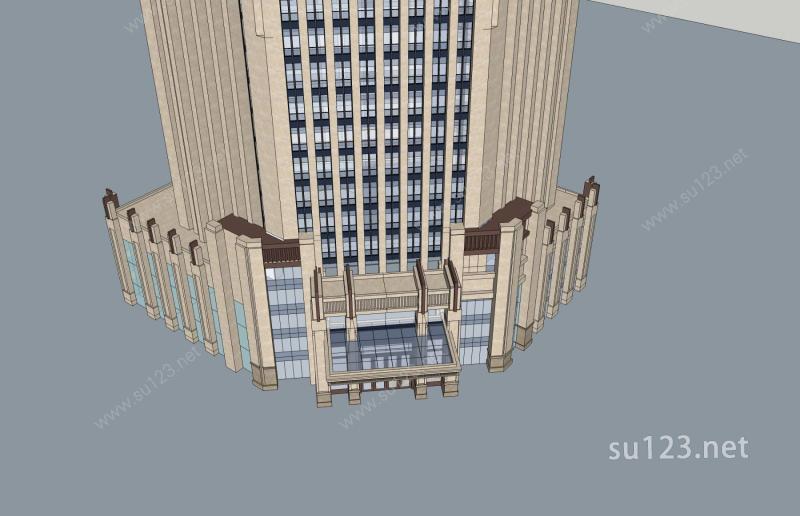 新古典风格高层酒店SU模型下载草图大师sketchup模型