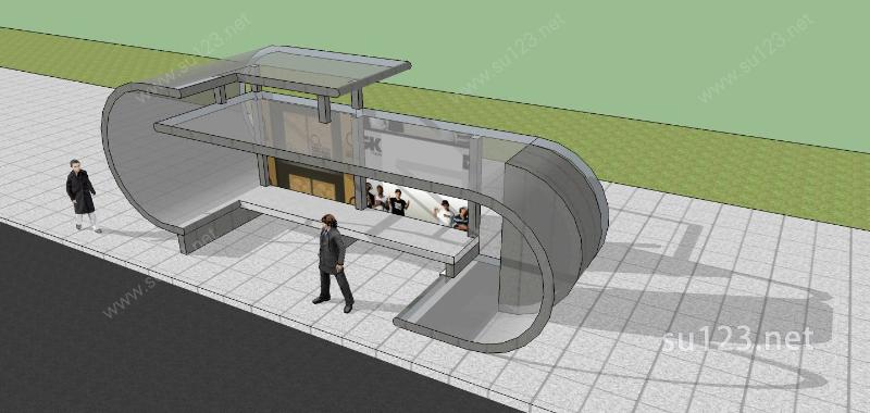 公交站台SU模型下载草图大师sketchup模型