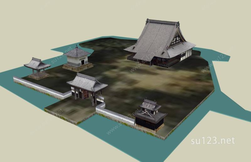 日式–寺庙SU模型