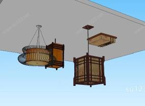 室内家具-吊灯SU模型