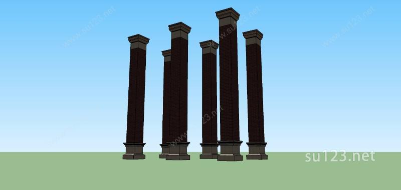 建筑构件-柱子SU模型
