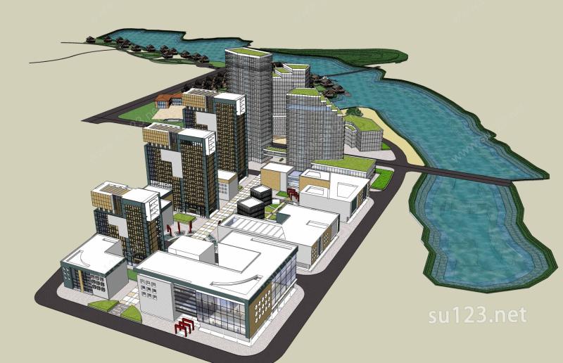 现代城市规划SU模型