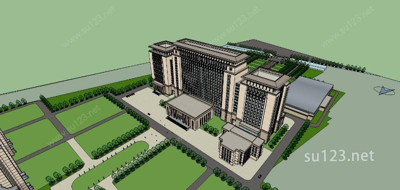 新疆行政办公楼SU模型