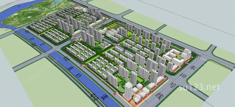 青岛城市规划SU模型
