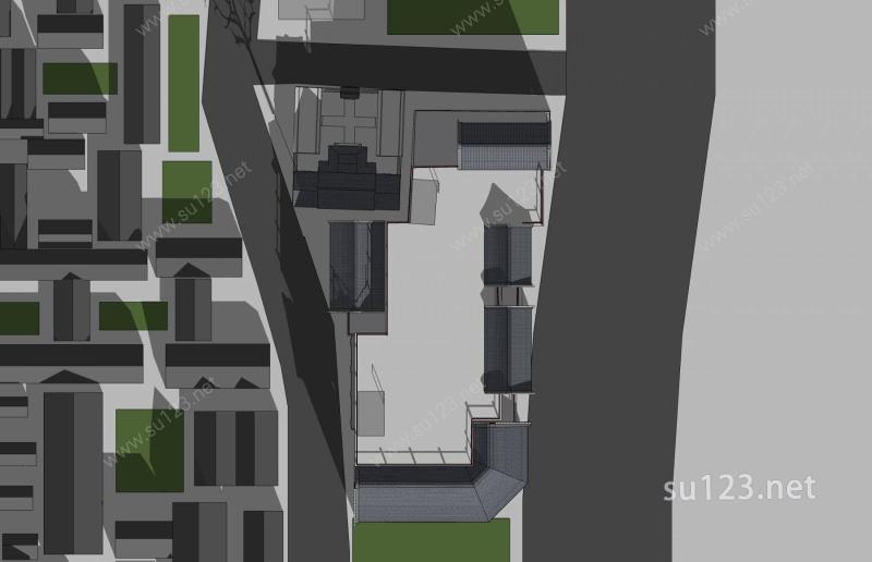 中式沿街商业住宅楼SU模型下载草图大师sketchup模型