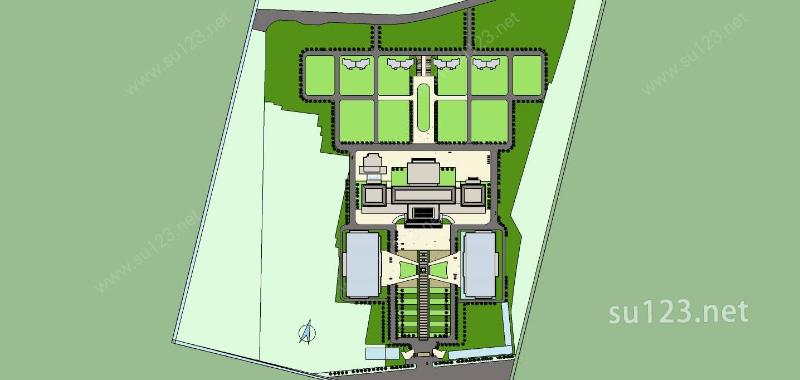 新疆行政办公楼SU模型下载草图大师sketchup模型