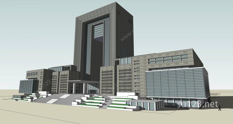 现代办公大楼SU模型