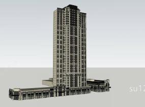 新古典塔楼和商业SU模型