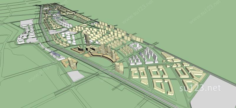 城市规划SU模型下载草图大师sketchup模型