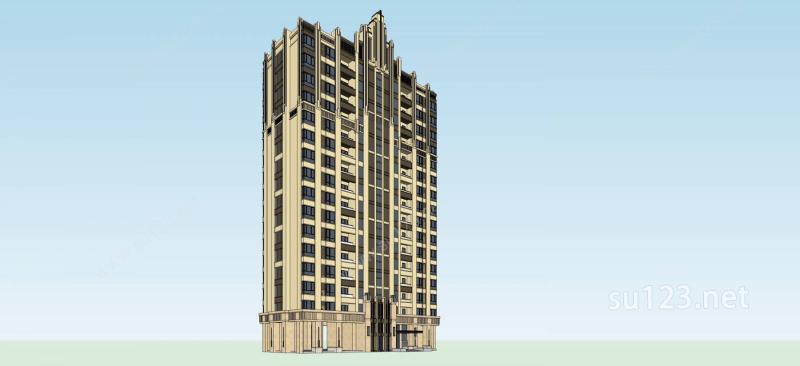 ART-DECO风格高层住宅SU模型