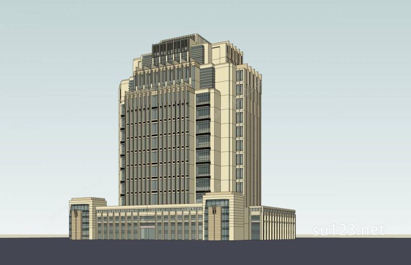 新古典风格政府办公楼SU模型