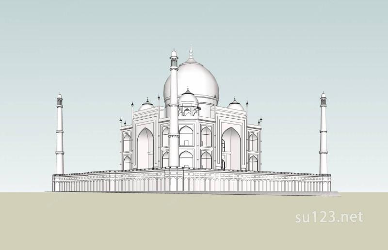 印度泰姬陵SU模型
