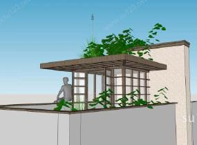 屋顶花园景观SU模型