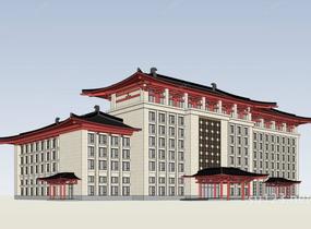 中式酒店SU模型