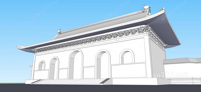 寺庙入口SU模型下载草图大师sketchup模型