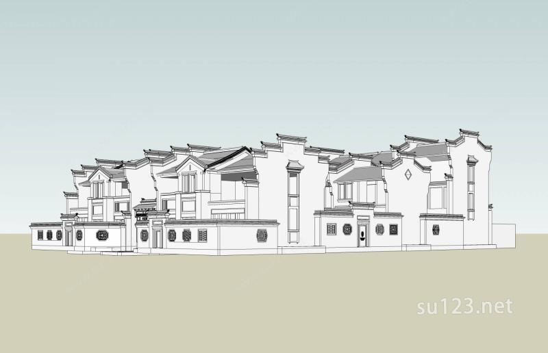 中式庭院住宅SU模型