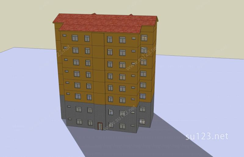 欧式小高层住宅楼SU模型下载草图大师sketchup模型