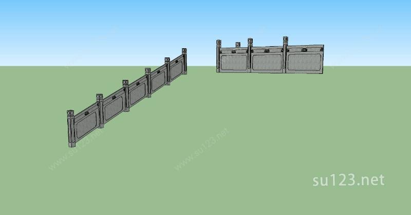 建筑构件-栏杆SU模型下载草图大师sketchup模型