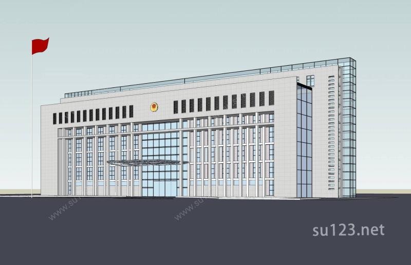 政府办公楼SU模型下载草图大师sketchup模型