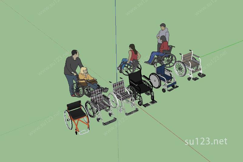 轮椅模型SU模型下载草图大师sketchup模型