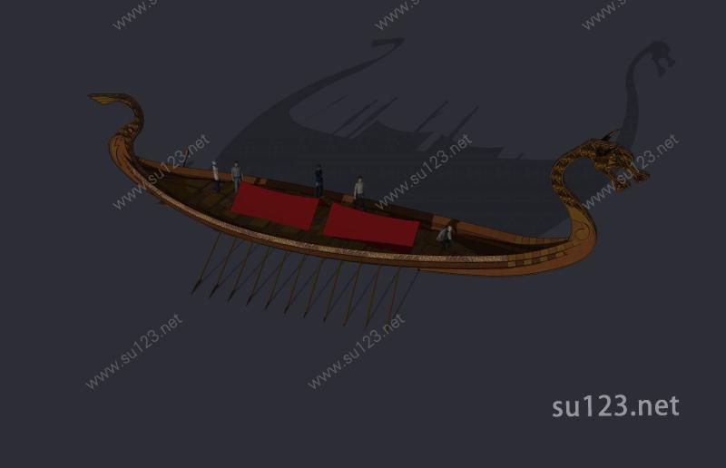 木船SU模型下载草图大师sketchup模型