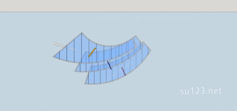 玻璃顶廊架SU模型下载草图大师sketchup模型