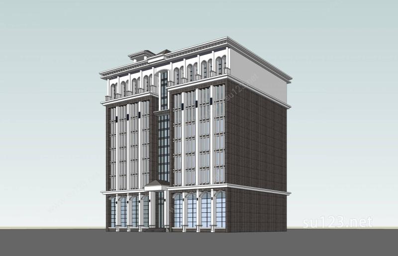 欧式小高层办公楼SU模型